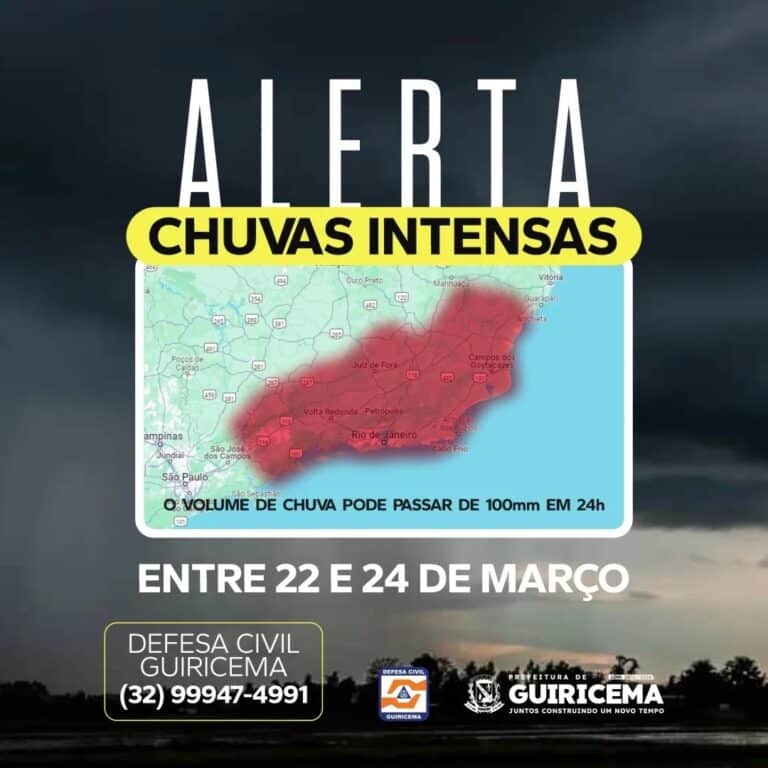 DEFESA CIVIL | ALERTA DE CHUVAS FORTES