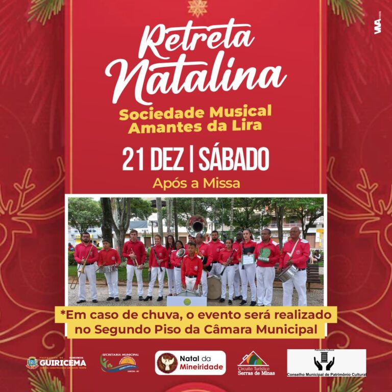 RETRETA DE NATAL DA BANDA AMANTES DA LIRA ACONTECE NESTE SÁBADO