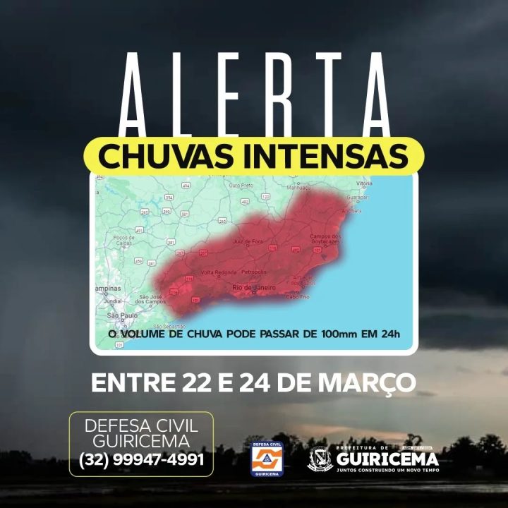DEFESA CIVIL ALERTA DE CHUVAS FORTES