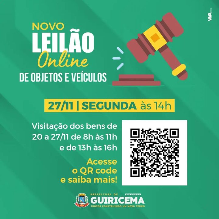 NOVO LEILÃO ONLINE DE OBJETOS E VEÍCULOS