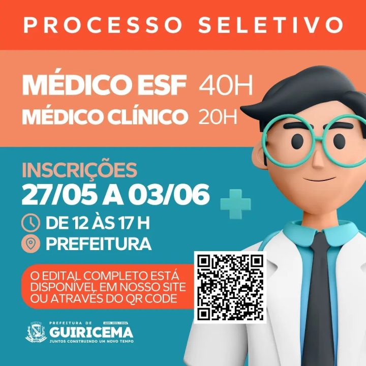 PROCESSO SELETIVO PARA MÉDICO ESF (40 HORAS) E MÉDICO CLÍNICO (20 HORAS)