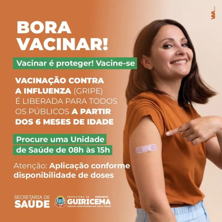 VACINAÇÃO CONTRA A GRIPE É LIBERADA PARA TODOS OS PÚBLICOS